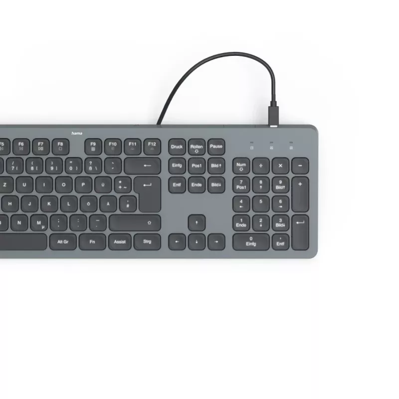 Hama CK-400 klaviatuur kodu/kontor USB QWERTZ saksa must, tumehall