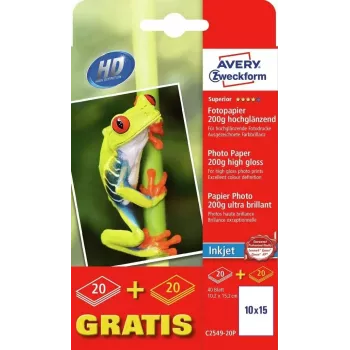 Fotopaber Avery C2549-20P kõrgläikiv