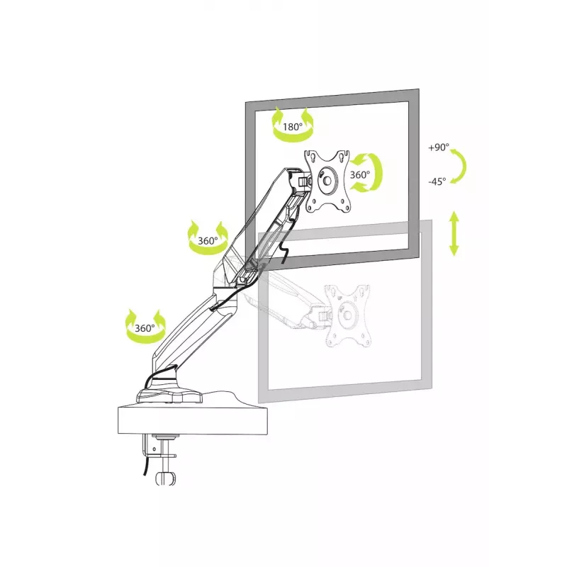 Monitorihoidja Port Designs 901104 81,3 cm must klamber VESA 75x75 100x100