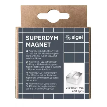 Käsitöömagnet ruudukujuline Sigel BA705 neodüüm hõbedane 20x20x10mm