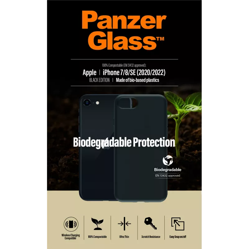 Ümbris PanzerGlass Biodegradable ümbris iPhone 6 6s SE 2020 2022 7 8 Must