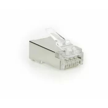 ACT CAT6A läbiv varjestatud modulaarne RJ45-pistik Kullatud kontaktid Hõbedane Läbipaistev