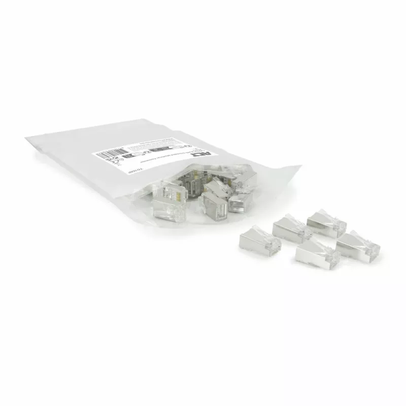 ACT CAT6A läbiv varjestatud modulaarne RJ45-pistik Kullatud kontaktid Hõbedane Läbipaistev