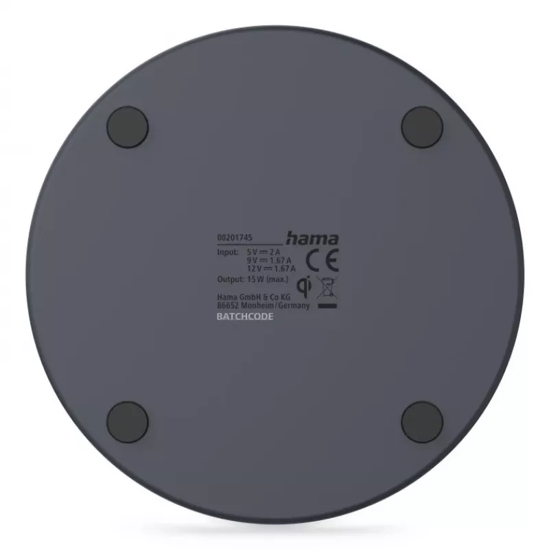 Hama 00201745 mobiilseadme laadija Nutitelefon USB Juhtmevaba laadimine Kiirlaadimine Siseruumides