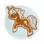 Rinnamärk LAUT MAGMOJI BADGE – Ükssarviku küpsise jõuluväljaanne, PVC ja silikoon, pruun/helesinine, 1 tk