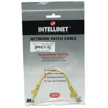 Intellinet võrguparanduskaabel, Cat5e, 0,5 m, kollane, CCA, U/UTP, PVC, RJ45, kullatud kontaktid, haagivaba, kaablikaitsega, eluaegne garantii
