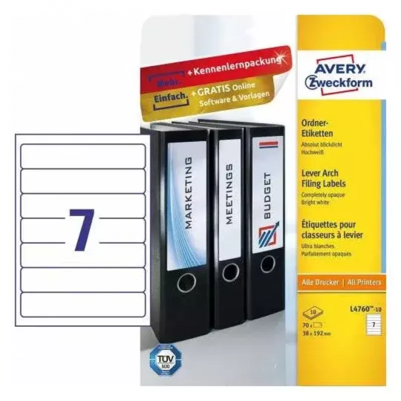 Isekleepuv silt Avery L4760-10 ümardatud ristkülik