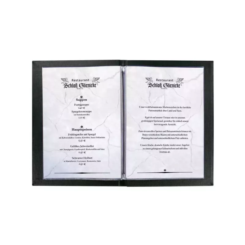 Folder Sigel SM115 Leather Linen plastik Must A5