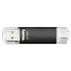 Hama Laeta Twin USB-mälupulk, USB 3.0, 128 GB, 40 MB/s, must