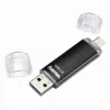 Hama Laeta Twin USB-mälupulk, USB 3.0, 128 GB, 40 MB/s, must