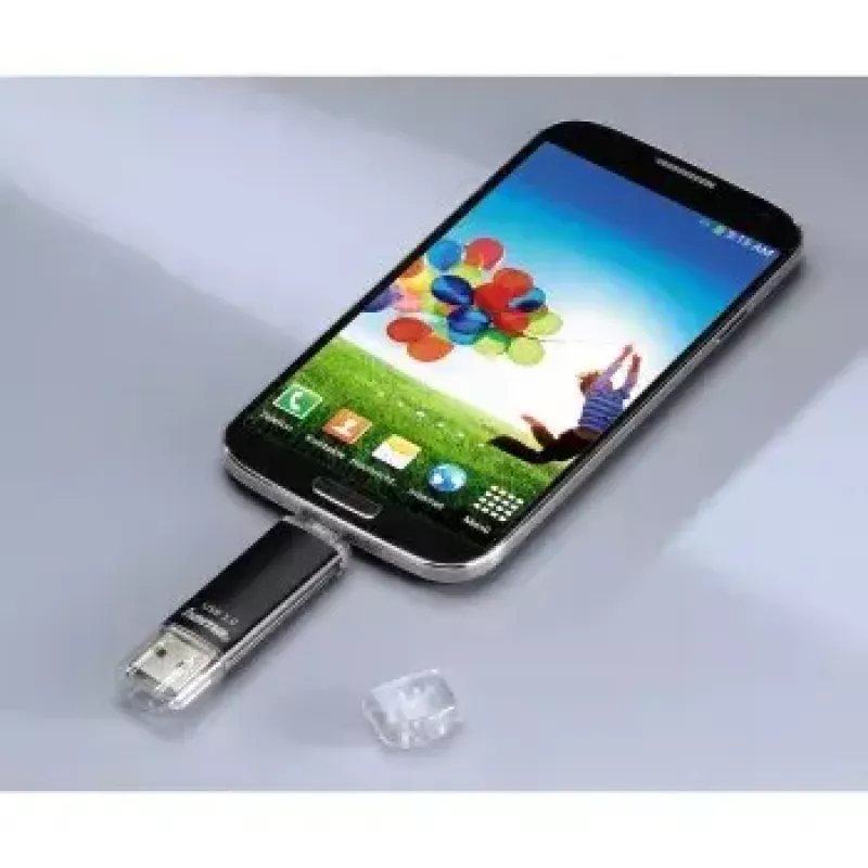 Hama Laeta Twin USB-mälupulk, USB 3.0, 128 GB, 40 MB/s, must