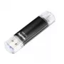 Hama Laeta Twin USB-mälupulk, USB 3.0, 128 GB, 40 MB/s, must