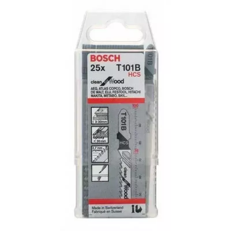Bosch 2 608 633 622 tikksae/graveersae/edasi-tagasi liikuva sae saeleht Tikksae saeleht Kõrge süsinikusisaldusega teras (HCS) 25 tk