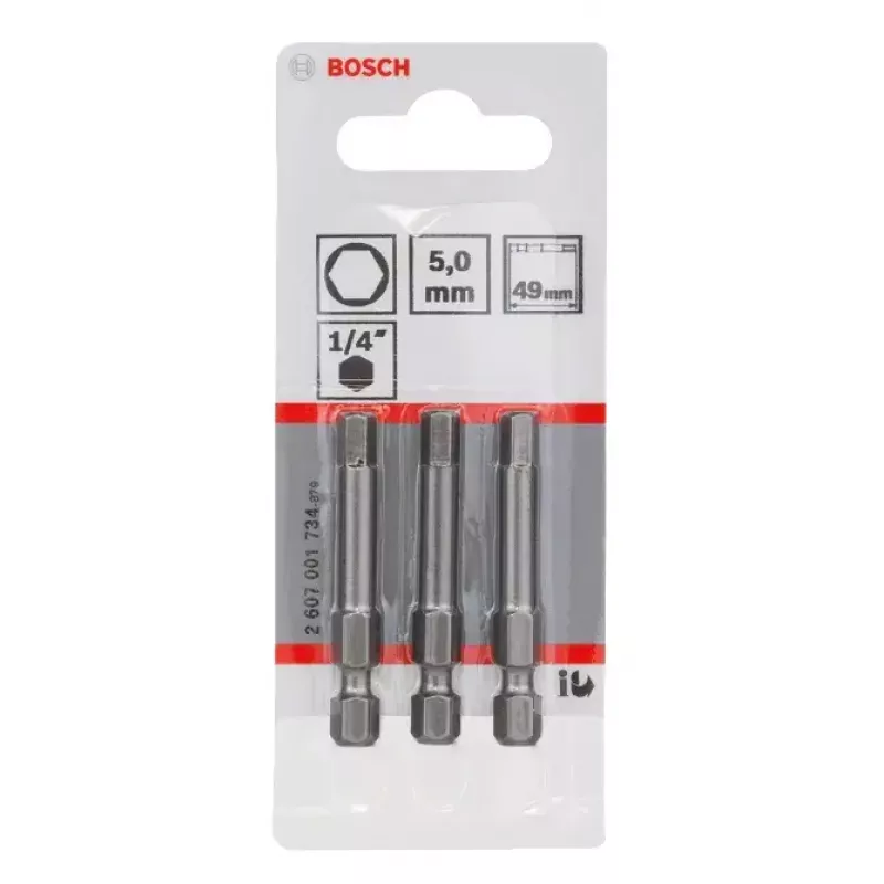 Kruvikeeramisotsak Bosch 2607001734 eriti kõva 3 tk Hex 5 mm