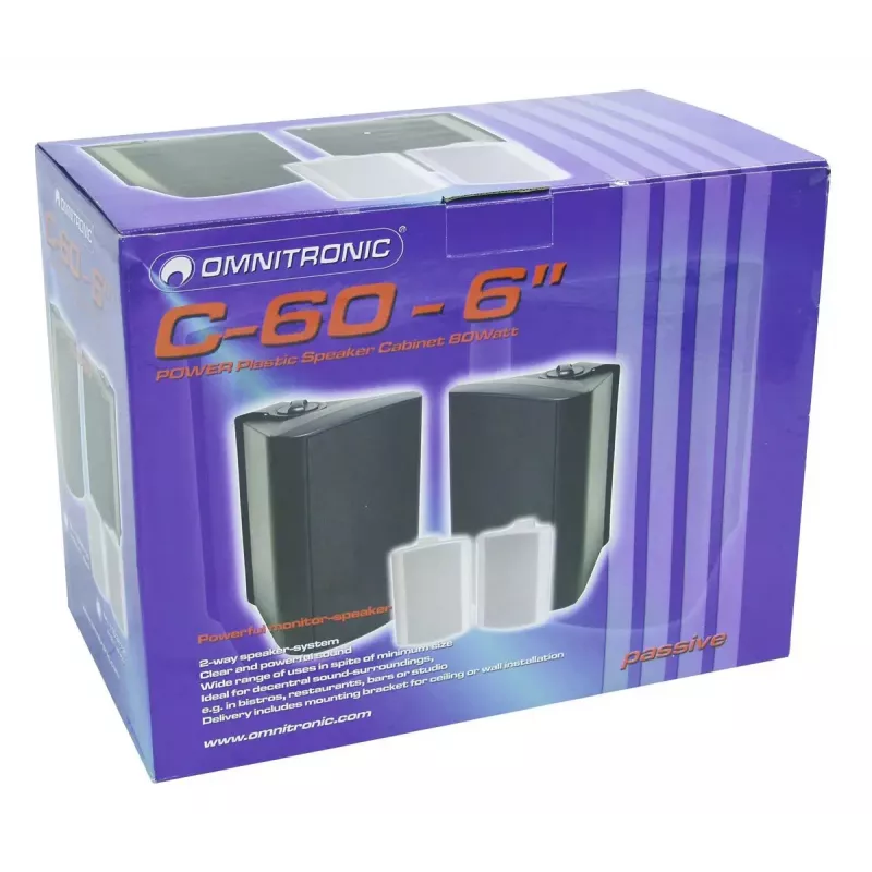 Kahesuunaline kõlar Omnitronic 11036718 Must Juhtmega 50 W