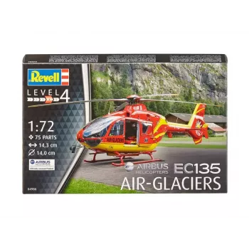 REVELL EC135 Air-Glaciers rootorlennuki mudel, montaažikomplekt, mõõtkavas 1:72, pikkus 143 mm, rootori läbimõõt 140 mm