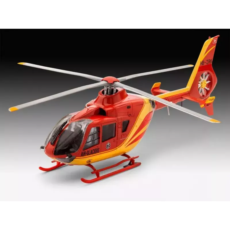 REVELL EC135 Air-Glaciers rootorlennuki mudel, montaažikomplekt, mõõtkavas 1:72, pikkus 143 mm, rootori läbimõõt 140 mm