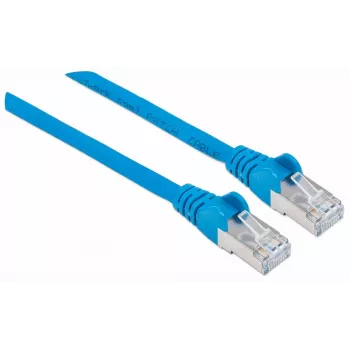 Intellinet võrguparanduskaabel, Cat7 kaabel/Cat6A pistikud, 15 m, sinine, vask, S/FTP, LSOH/LSZH, PVC, RJ45, kullatud kontaktid, tõmbetõkestatud, kaablikaitsega, eluaegne garantii