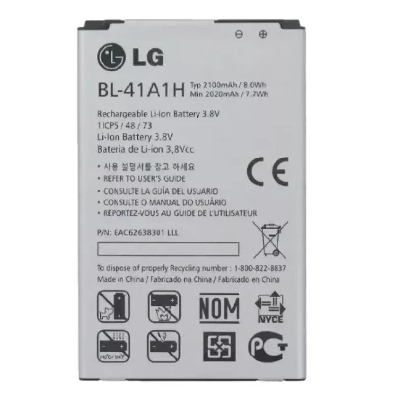 Asendusaku liitium-ioon OEM BL-41A1H LG F60 D390N jaoks, 2100 mAh