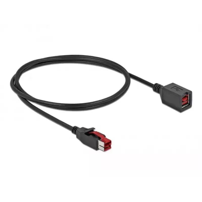 Toitega USB pikenduskaabel DeLOCK 85985 24 V 1 m Must