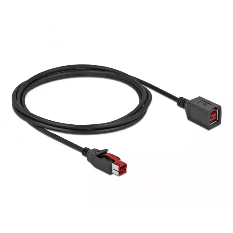 Toitega USB pikenduskaabel DeLOCK 85986 24 V 2 m Must