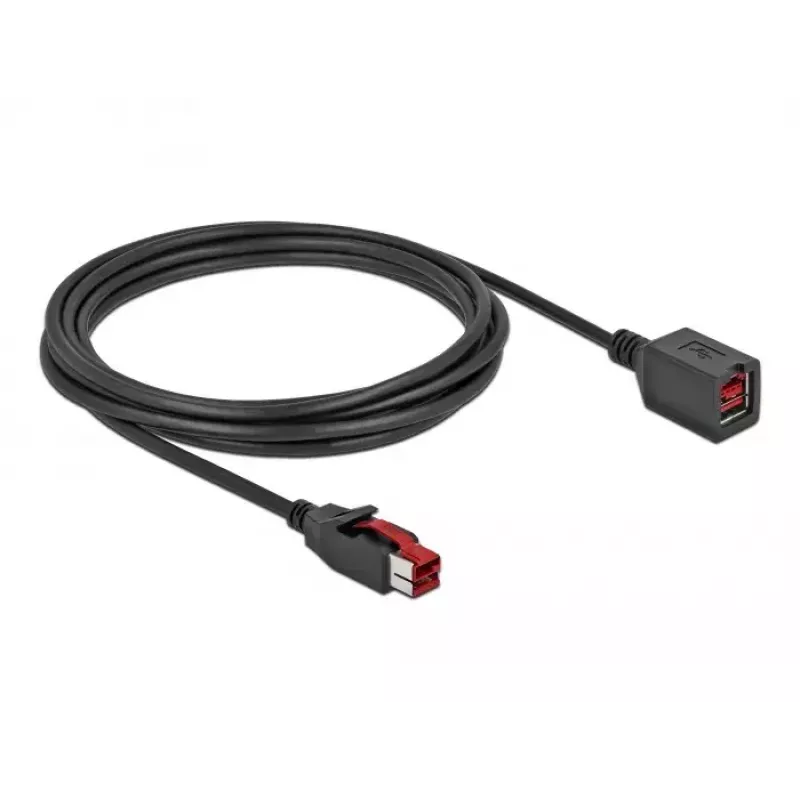 Toitega USB pikenduskaabel DeLOCK 85987 24 V 3 m Must