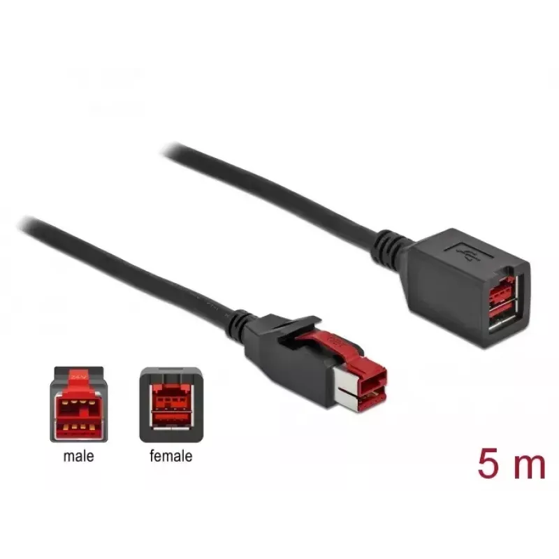 Toitega USB pikenduskaabel DeLOCK 85989 24 V 5 m