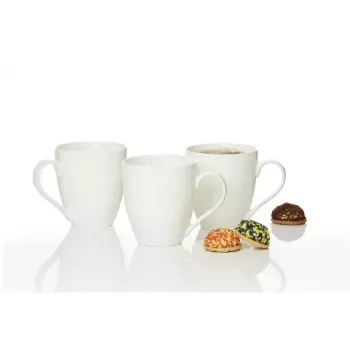 Ritzenhoff & Breker Gusto Jumbo kohvikruus, 0,6L, valge portselan, nõudepesumasinakindel, 110mm - 6 pakk (088762)