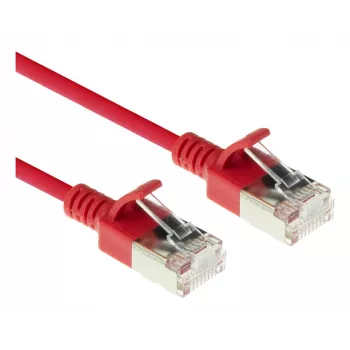 ACT Red 2 m LSZH U/FTP CAT6A andmekeskuse õhuke paigakaabel konksuvabade RJ45 pistikutega