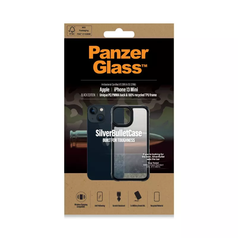 Cover PanzerGlass SilverBullet ClearCase iPhone 13 Mini Must