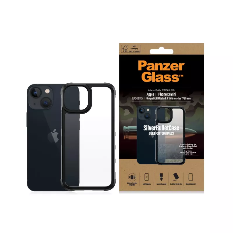 Cover PanzerGlass SilverBullet ClearCase iPhone 13 Mini Must