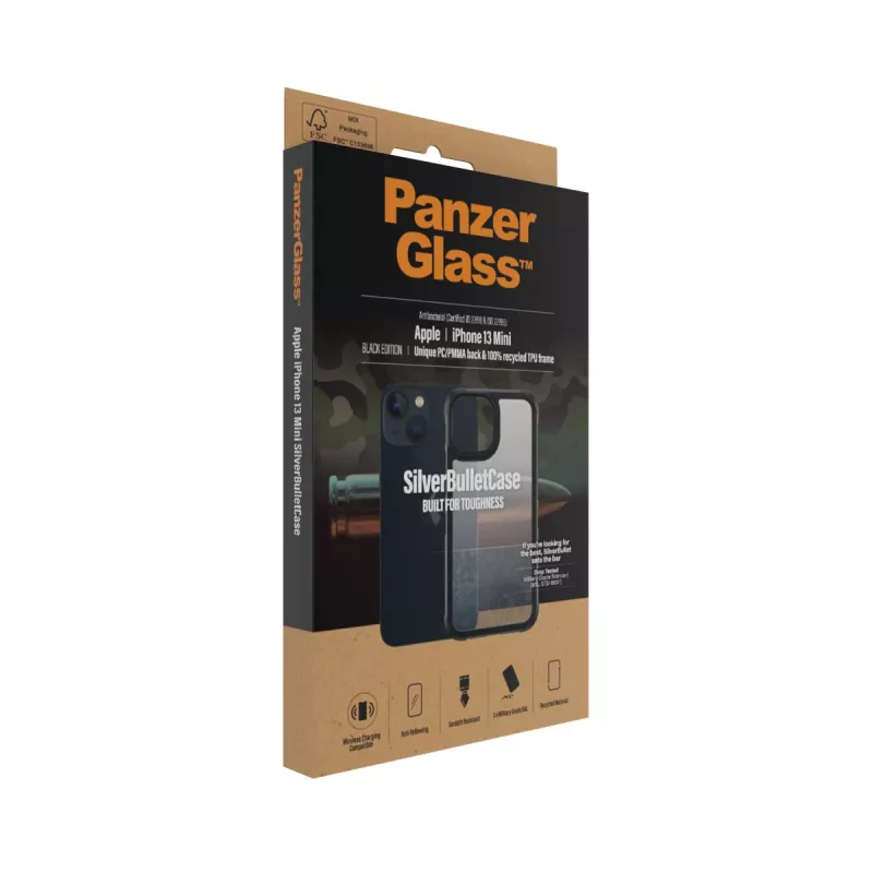 Cover PanzerGlass SilverBullet ClearCase iPhone 13 Mini Must