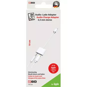 Lightning-kaabel 2GO 797239 0,1 m valge Lightning - Lightning + 3,5 mm