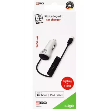 Mobiilseadme laadija 2GO 795631 Auto sigaretisüütaja 12/24V 5V Valge