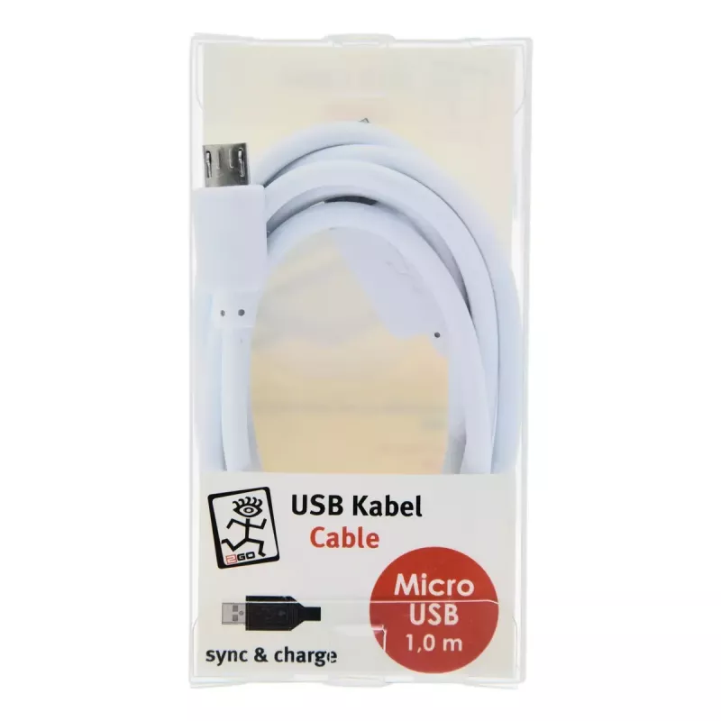 USB-kaabel 2GO 795202 1m USB B Micro-USB B Valge