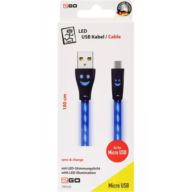 USB kaabel 2GO 795535 1 m USB B Micro-USB B Sinine