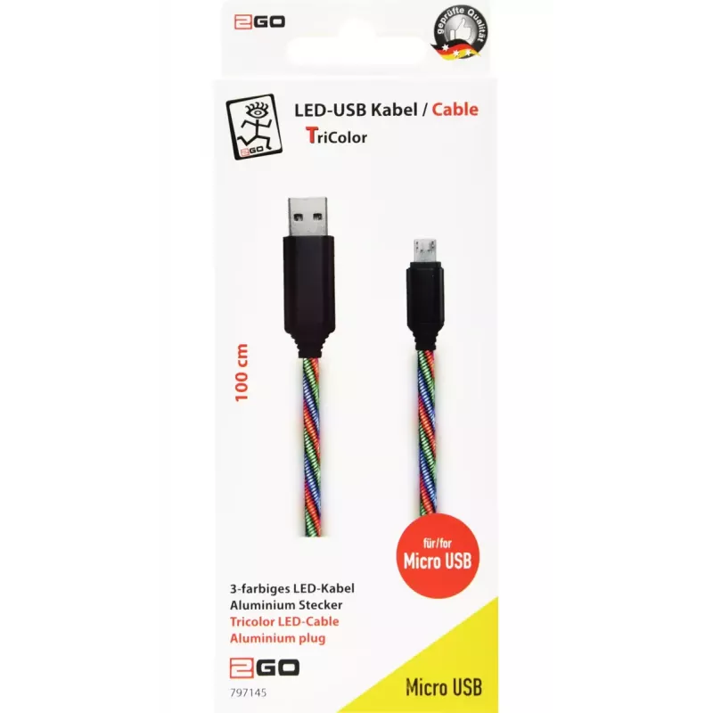 USB-kaabel 2GO 797145 1m USB B Micro-USB B Mitmevärviline