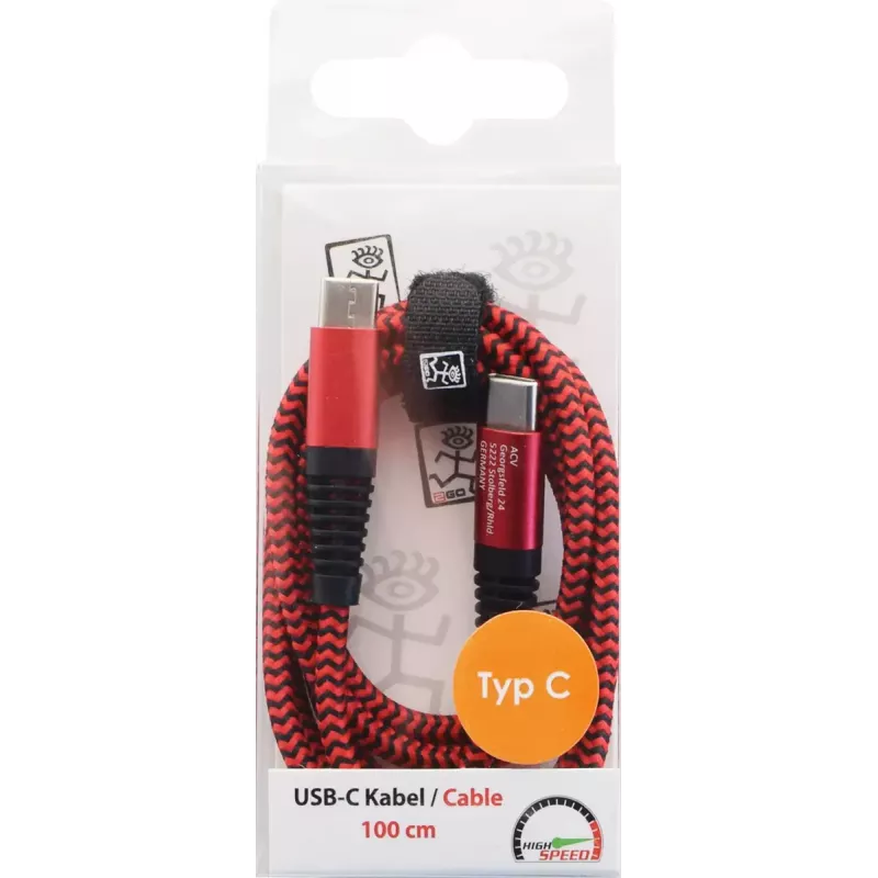 USB-kaabel 2GO 797195 USB 3.2 Gen 1 1 m USB C Punane