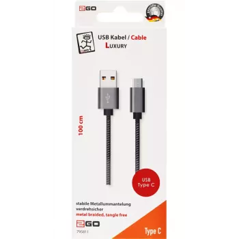 USB-kaabel 2GO 795812 USB 3.2 Gen 1 1m USB B USB C Hall