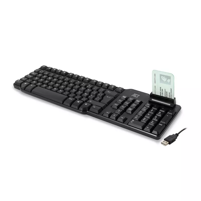 ACT juhtmega klaviatuur kiipkaardilugejaga (Azerty/BE paigutus)