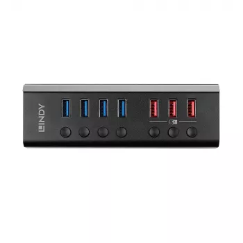 Lindy 4-pordiline USB 3.0 jaotur 3 kiirlaadimispordiga Quick Charge 3.0