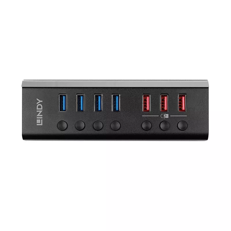 Lindy 4-pordiline USB 3.0 jaotur 3 kiirlaadimispordiga Quick Charge 3.0