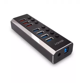 Lindy 4-pordiline USB 3.0 jaotur 3 kiirlaadimispordiga Quick Charge 3.0