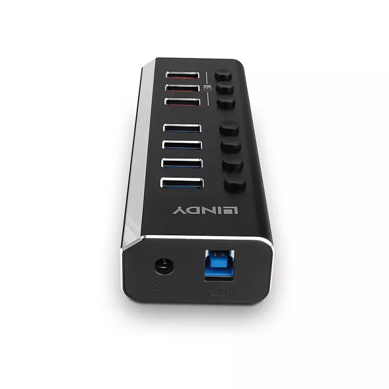 Lindy 4-pordiline USB 3.0 jaotur 3 kiirlaadimispordiga Quick Charge 3.0