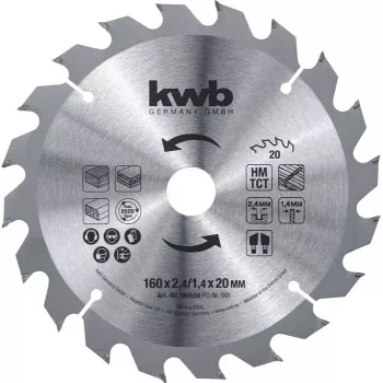 KWB 584359 ketassaag ketas 16 cm laminaadile, MDF-ile, plastikule