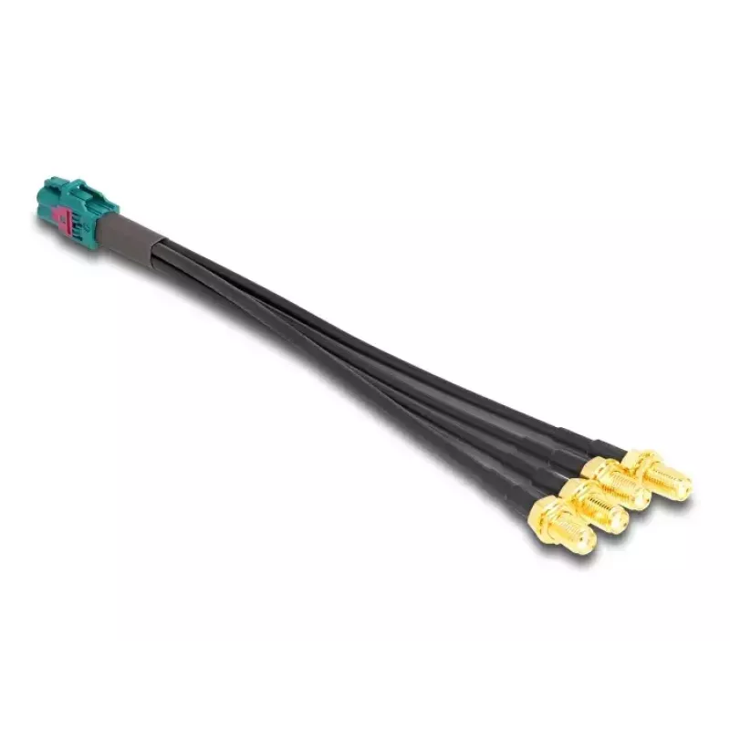 DeLOCK 90143 koaksiaalkaabel 0,2 m Mini FAKRA Z 4 x SMA must