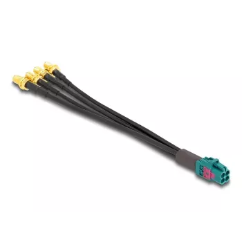 DeLOCK 90143 koaksiaalkaabel 0,2 m Mini FAKRA Z 4 x SMA must