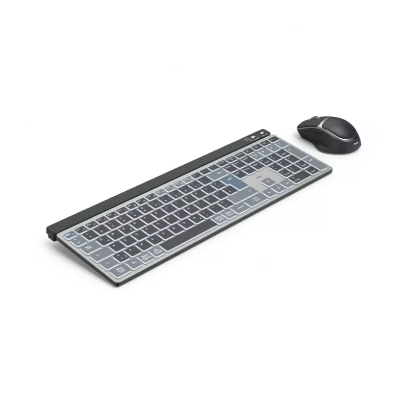 Hama WKM-750 klaviatuur hiir kaasas Kodu/Kontor Bluetooth QWERTZ Saksa Antratsiit, Must, Sinine