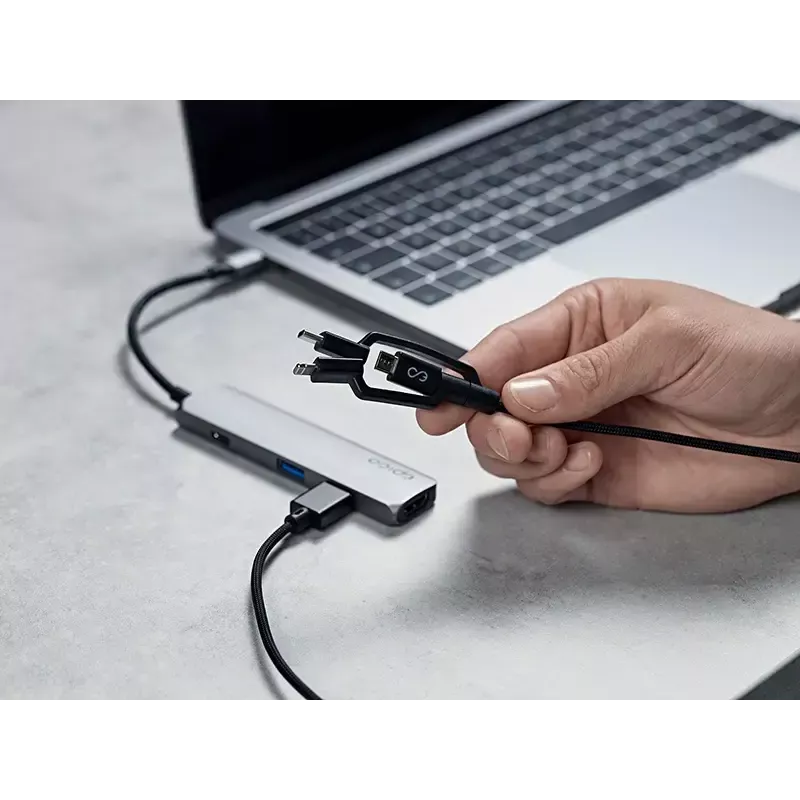 USB A to USB C / Micro-USB B / Lightning 3-in-1 kaabel 1,2 m Epico
