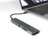 Liidesejaotur Epico 9915112100080 — USB USB-C host, HDMI, USB 2.0, USB USB-C, MicroSD/SD kaardilugeja, alumiinium/TPU, hall